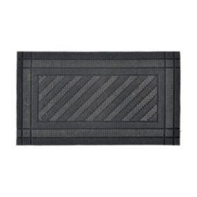 Tapis d'entrée grattoir à picots floqués noir L.70 x l.40cm