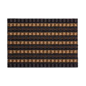 Tapis d'entrée grattoir marron et gris L.60 x l.40cm