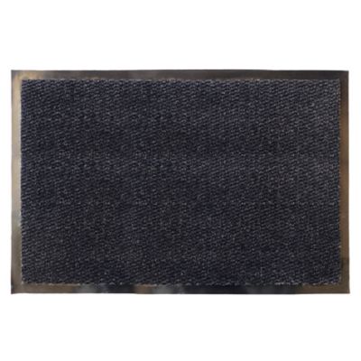 Tapis d'entrée polypropylène Boykins GoodHome gris foncé L.60 x l.90 cm