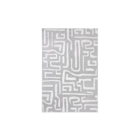 Tapis d'extérieur - 114x170cm - Gris - Réversible - 100% polypropylène - 1350gr / m² - KHIVA