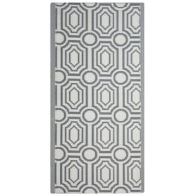 Tapis d'extérieur BIDAR 90 x 180 cm Gris Réversible