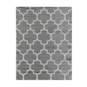 Tapis d'extérieur en plastique tressé - 120x160cm - Anthracite - Réversible - 100% polypropylène - 400gr / m2 - ST RAPHAEL