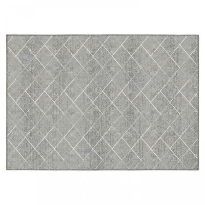 Tapis d'extérieur en polypropylène 120 x 170 cm gris  Oviala