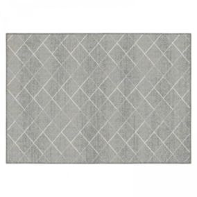 Tapis d'extérieur en polypropylène 120 x 170 cm gris  Oviala