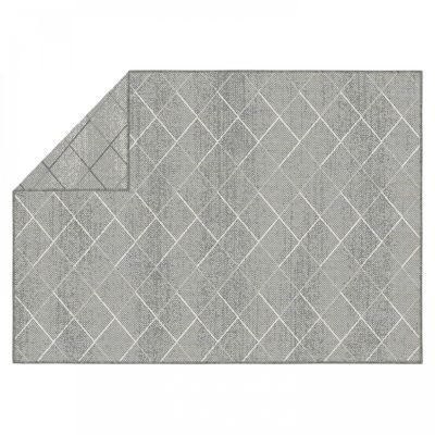 Tapis d'extérieur en polypropylène 120 x 170 cm gris  Oviala