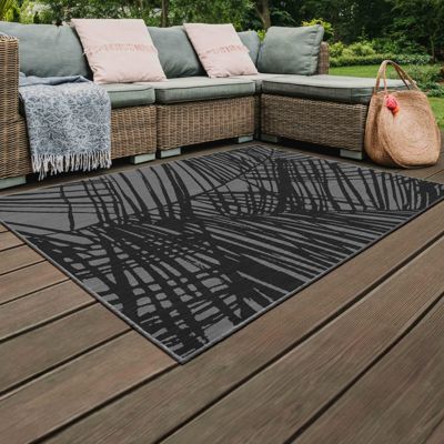 Tapis d'extérieur en polypropylène 120 x 170 cm noir  Oviala