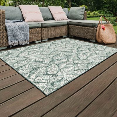 Tapis d'extérieur en polypropylène 120 x 170 cm vert  Oviala