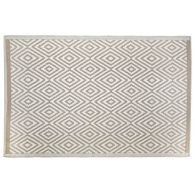 Tapis d'extérieur en polypropylène 120 x 180 cm Diamant - Beige