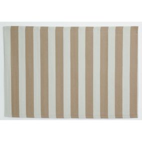 Tapis d'extérieur en polypropylène 120 x 180 cm Rayures - Beige