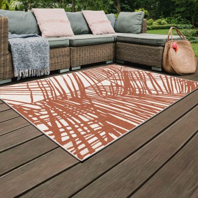 Tapis d'extérieur en polypropylène 160 x 230 cm terracotta  Oviala