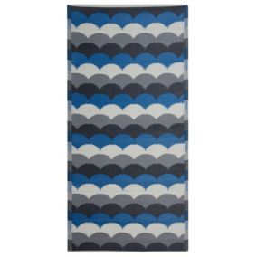 Tapis d'extérieur gris et bleu 90 x 180 cm BELLARY