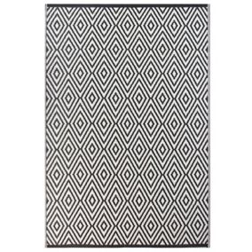 Tapis d'extérieur moderne en polypropylène noir SIKAR