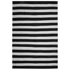 Tapis d'extérieur noir et blanc 160 x 230 cm TAVAS