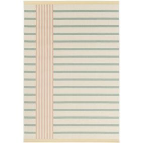 Tapis d'extérieur ou d'intérieur vintage - Basile - Pastel multicolore - 160 x 230 cm