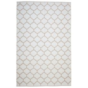 Tapis d'extérieur rectangulaire réversible beige 140 x 200 AKSU