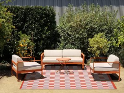 Tapis d'extérieur Capu géométrique orange l.160 x L.230 cm