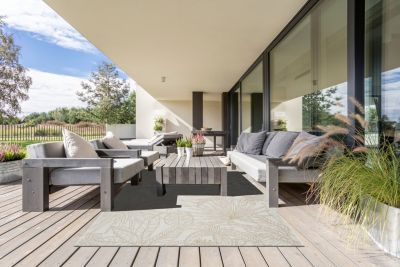 Tapis d'extérieur Capu palm beige l.160 x L.230 cm