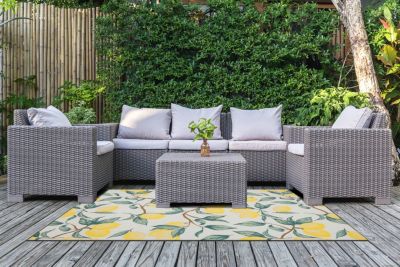 Tapis d'extérieur Capu palm citron l.160 x L.230 cm