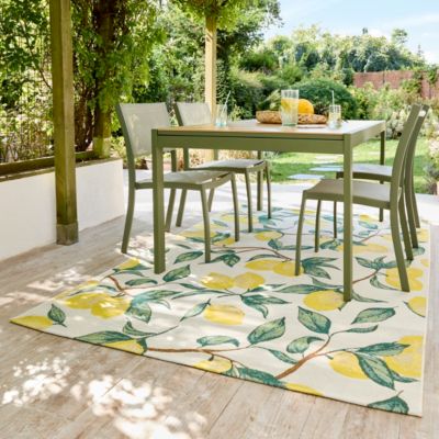 Tapis d'extérieur Capu palm citron l.160 x L.230 cm