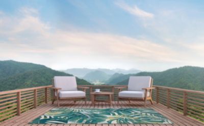 Tapis d'extérieur Capu palm vert l.160 x L.230 cm