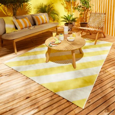 Tapis d'extérieur Capu rayures jaune l.160 x L.230 cm