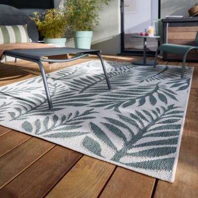 Tapis d'extérieur Tio feuilles vert l.150 x L.200 cm