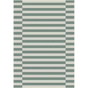Tapis d'extérieur Tio rayé vert l.150 x L.200 cm