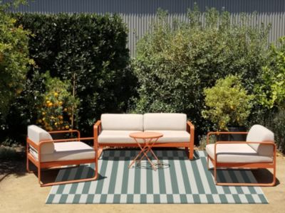 Tapis d'extérieur Tio rayé vert l.150 x L.200 cm