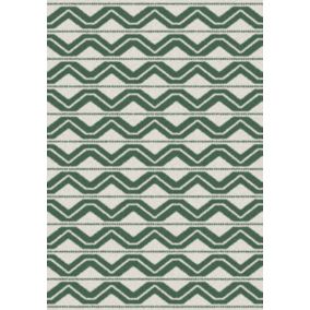 Tapis d'extérieur Tio vert et blanc l.150 x L.200 cm
