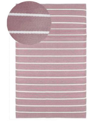 Tapis d'extérieur tissé à rayures rose et blanc L.170 x l.120 Dylrev