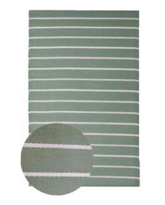 Tapis d'extérieur tissé à rayures vert et blanc L.170 x l.120 Dylrev