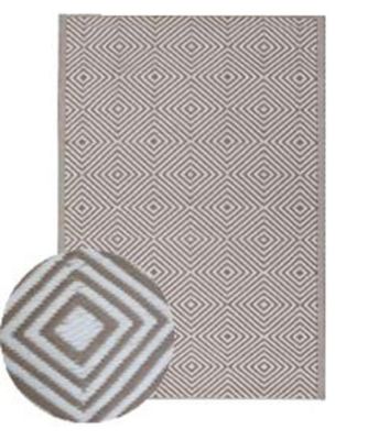 Tapis d'extérieur tissé imprimé losanges taupe L.230 x l.160 Dylrev