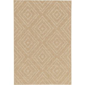 Tapis d'intérieur ou d'extérieur aspect naturel - Inca - Marron clair - 120 x 170 cm