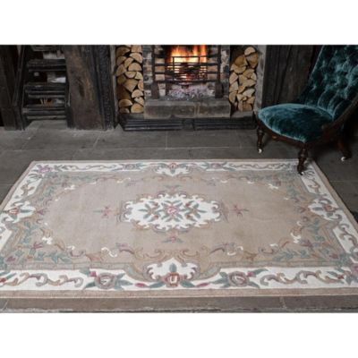 Tapis d'orient shaggy en laine Aubusson 180x120 CM - Brun