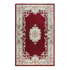 Tapis d'orient shaggy en laine Aubusson 240x150 CM - Rouge