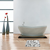 Tapis de bain antidérapant Dots noir et blanc 45 x 75 cm