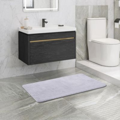 Tapis de bain antidérapant et lavable - tapis de bain doux et absorbant (gris, 50 x 80 cm)