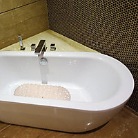 Tapis de bain antidérapant Galets beige 35 x 68 cm
