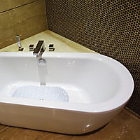 Tapis de bain antidérapant Galets blanc 35 x 68 cm