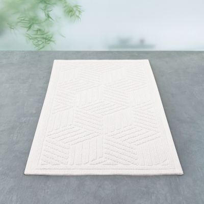 Tapis de bain antidérapant 100% coton 50x80 cm, blanc, Cubo Spirella
