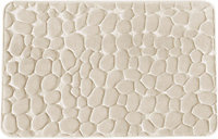 Tapis de bain antidérapant à mémoire de forme 50x80 cm, écru, Levasseur Mineral