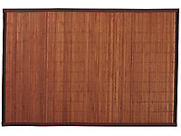 Tapis de bain antidérapant bambou foncé 60 x 90 cm Okaido