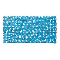 Tapis de bain antidérapant bleu 35 x 69 cm Pepo