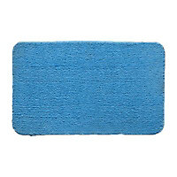 Tapis de bain antidérapant bleu 50 x 80 cm Baya
