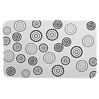 Tapis de bain antidérapant Dots noir et blanc 45 x 75 cm