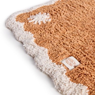 Tapis de bain antidérapant en coton tufté marron 80 x 50 cm Maison Paloma x Castorama
