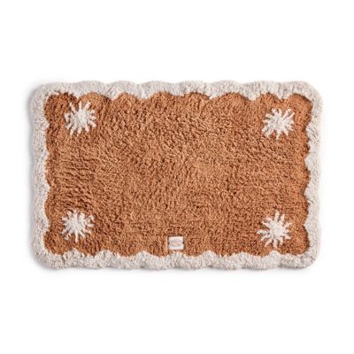 Tapis de bain antidérapant en coton tufté marron 80 x 50 cm Maison Paloma x Castorama