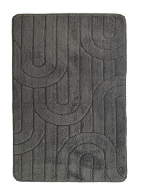 Lot De 4 Tapis Gitans Lavables – Design Bethany – Gris Anthracite – Antidérapants