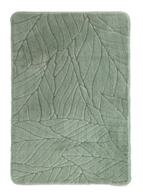 Tapis de bain antidérapant motif feuillages vert sauge l.50 x L.70 cm, Future Home Eliott
