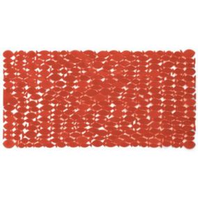 Tapis de bain antidérapant rouge 35,5 x 69 cm Pepo